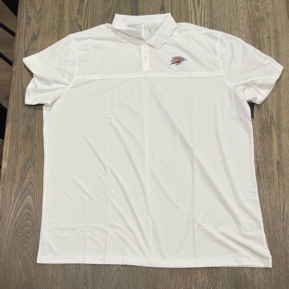 NWT Nike Dri-Fit NBA Oklahoma City Thunder Performance Polo Shirt White 2XL-Tall - Picture 1 of 6
